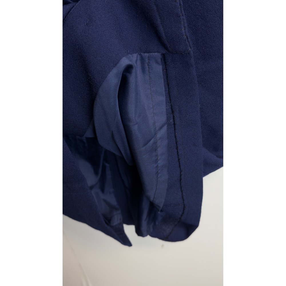 Vintage Talbots Navy Blue Wool Coat Dress Gold Buttons Size 12 Long Sleeve Midi - Picture 8 of 13